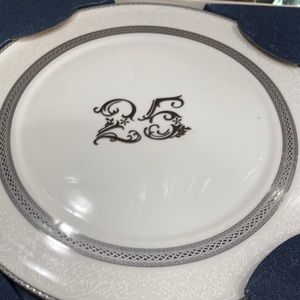 Decorative 25th Wedding Anniversary serving dish